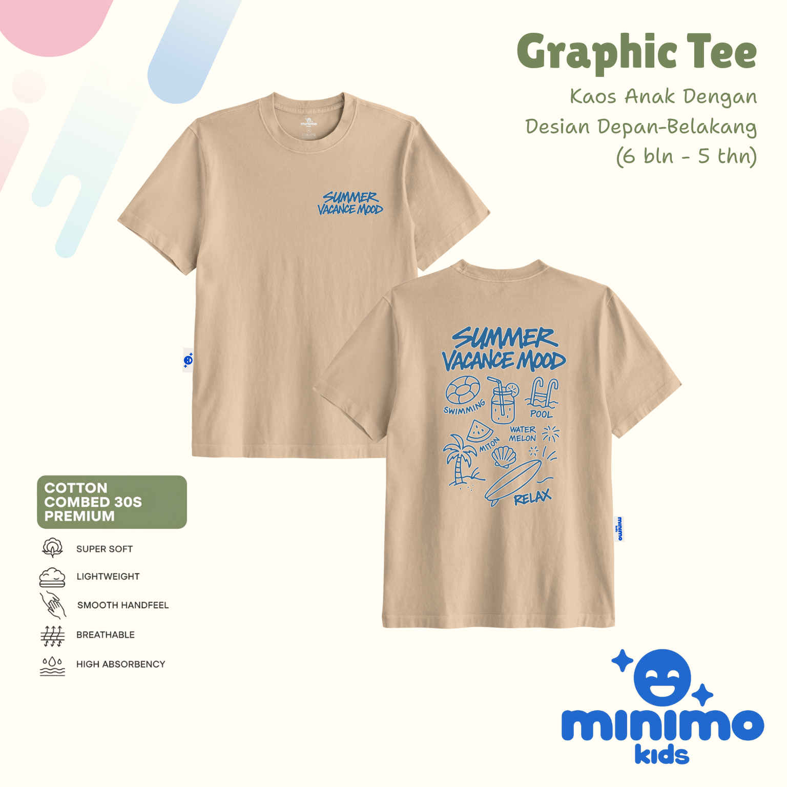 Basic Tee Minimo Kids - beige